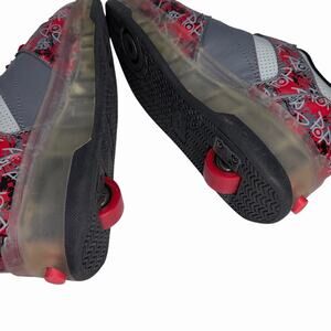 Heelys Pop Skate Shoes Push Button Youth Sz 6 Red Gray Y2K Street